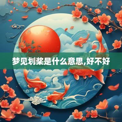 梦见划桨是什么意思,好不好