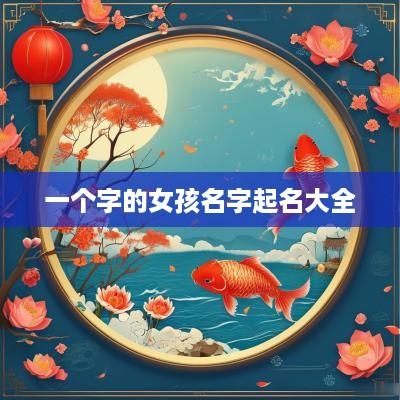一个字的女孩名字起名大全