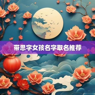 带思字女孩名字取名推荐