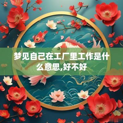 梦见自己在工厂里工作是什么意思,好不好