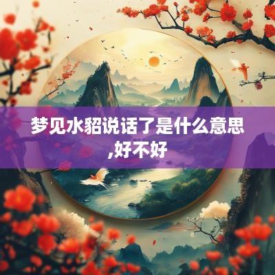 梦见水貂说话了是什么意思,好不好