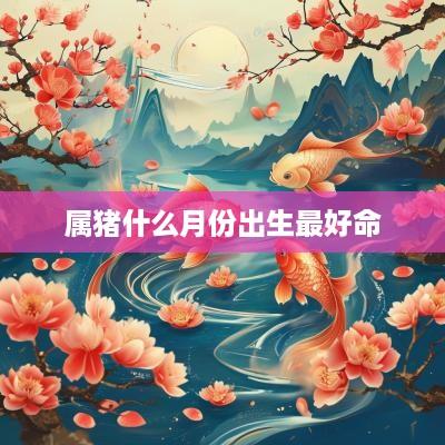 属猪什么月份出生最好命