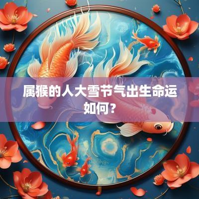 属猴的人大雪节气出生命运如何？