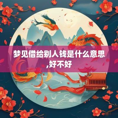 梦见借给别人钱是什么意思,好不好