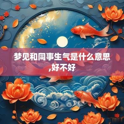梦见和同事生气是什么意思,好不好