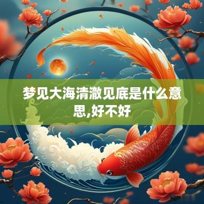 梦见大海清澈见底是什么意思,好不好 梦见大海清澈见底是什么意思,好不好