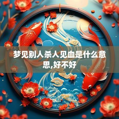 梦见别人杀人见血是什么意思,好不好