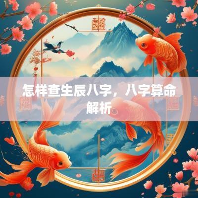 怎样查生辰八字，八字算命解析