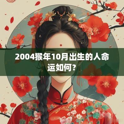 2004猴年10月出生的人命运如何？