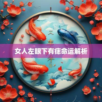 女人左眼下有痣命运解析