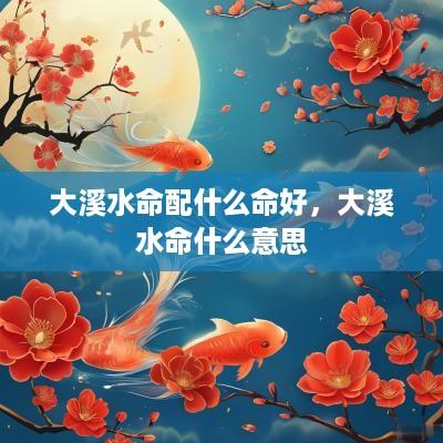 大溪水命配什么命好，大溪水命什么意思