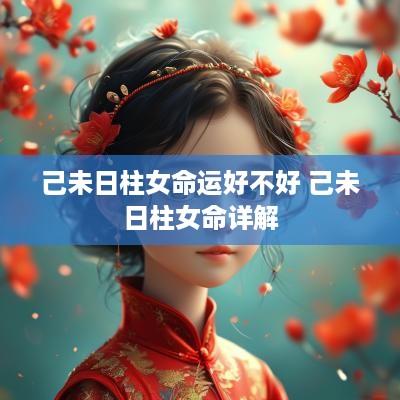 己未日柱女命运好不好 己未日柱女命详解