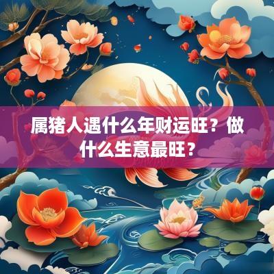 属猪人遇什么年财运旺？做什么生意最旺？