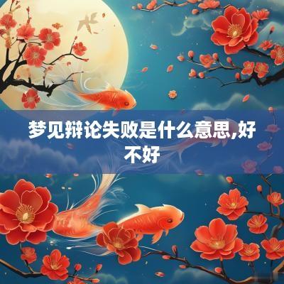 梦见辩论失败是什么意思,好不好