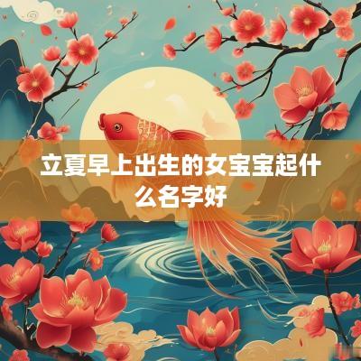 立夏早上出生的女宝宝起什么名字好