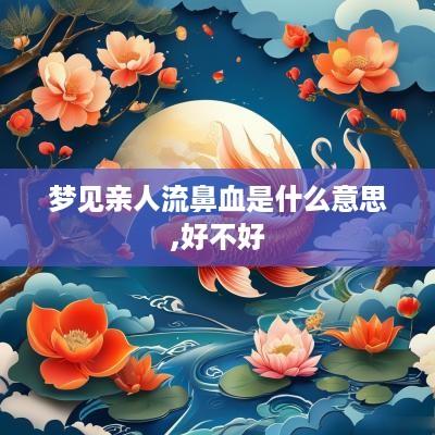 梦见亲人流鼻血是什么意思,好不好