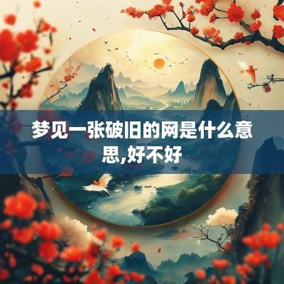 梦见一张破旧的网是什么意思,好不好