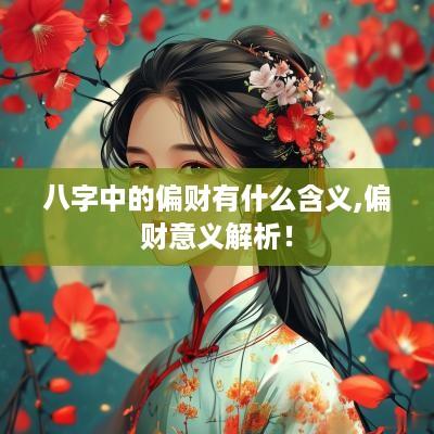 八字中的偏财有什么含义,偏财意义解析！