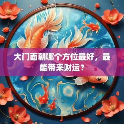 大门面朝哪个方位最好，最能带来财运？