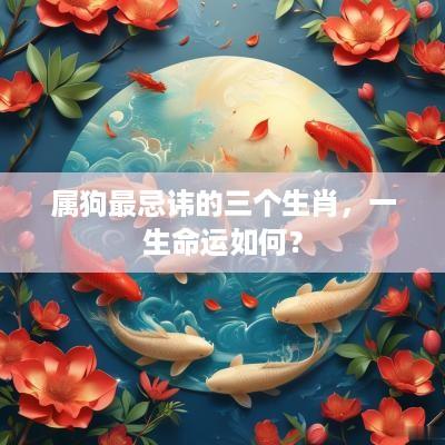 属狗最忌讳的三个生肖，一生命运如何？