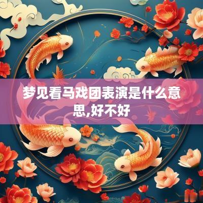 梦见看马戏团表演是什么意思,好不好