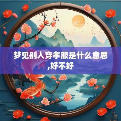 梦见别人穿孝服是什么意思,好不好