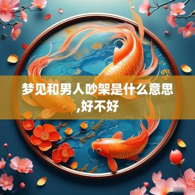 梦见和男人吵架是什么意思,好不好