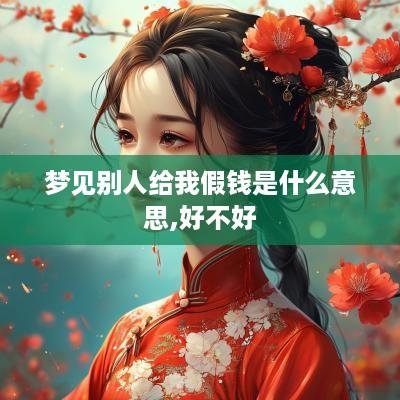 梦见别人给我假钱是什么意思,好不好