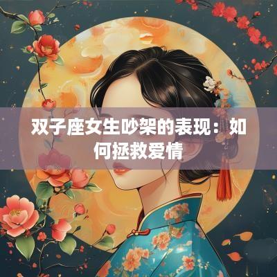 双子座女生吵架的表现：如何拯救爱情