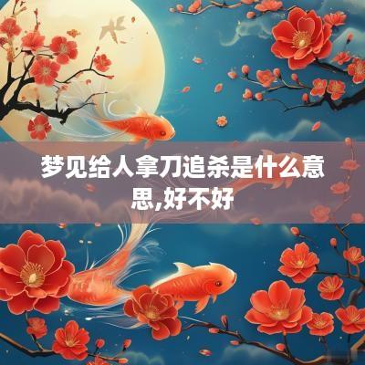 梦见给人拿刀追杀是什么意思,好不好