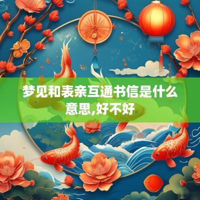 梦见和表亲互通书信是什么意思,好不好