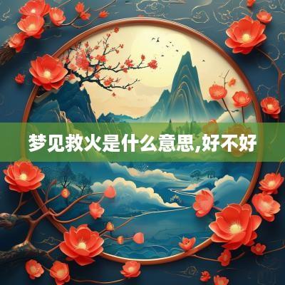 梦见救火是什么意思,好不好