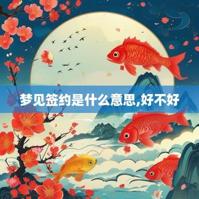 梦见签约是什么意思,好不好