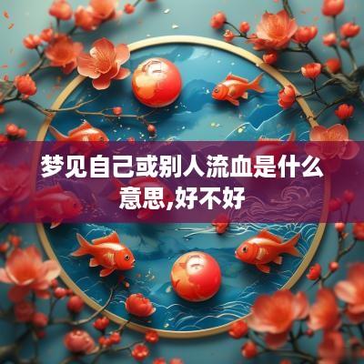 梦见自己或别人流血是什么意思,好不好