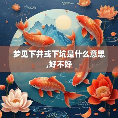 梦见下井或下坑是什么意思,好不好
