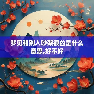 梦见和别人吵架很凶是什么意思,好不好