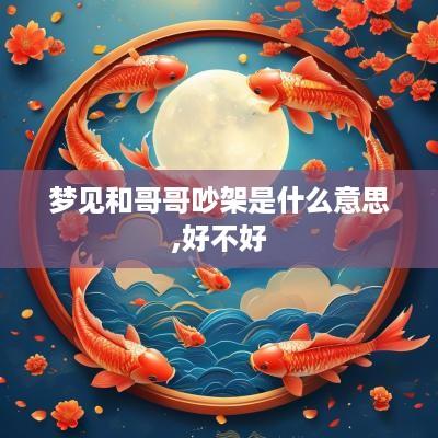 梦见和哥哥吵架是什么意思,好不好