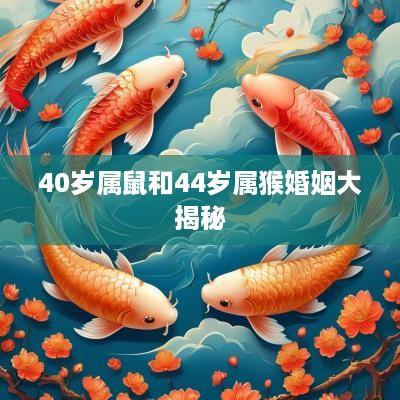 40岁属鼠和44岁属猴婚姻大揭秘