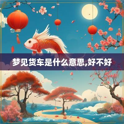 梦见货车是什么意思,好不好