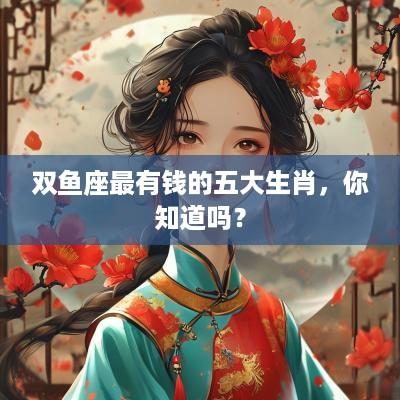 双鱼座最有钱的五大生肖，你知道吗？