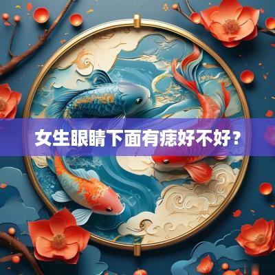 女生眼睛下面有痣好不好？