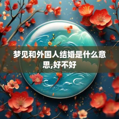 梦见和外国人结婚是什么意思,好不好