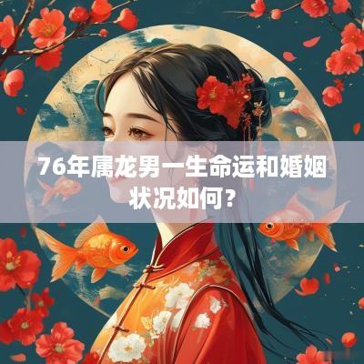 76年属龙男一生命运和婚姻状况如何？