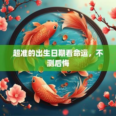 超准的出生日期看命运，不测后悔