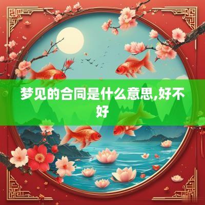 梦见的合同是什么意思,好不好