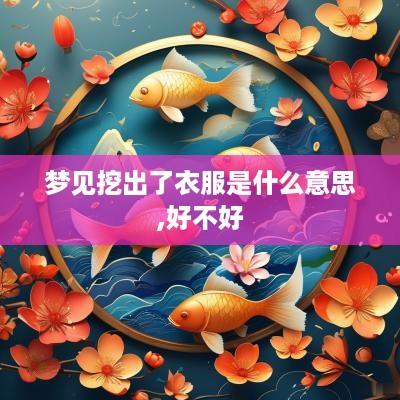 梦见挖出了衣服是什么意思,好不好