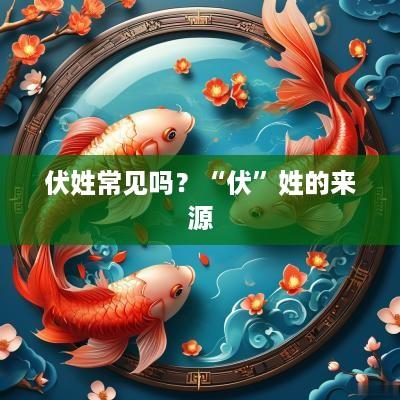 伏姓常见吗？“伏”姓的来源
