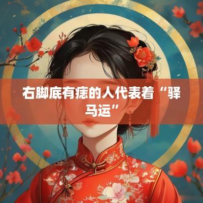 右脚底有痣的人代表着“驿马运”