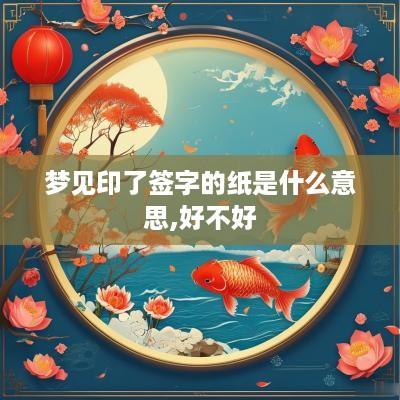 梦见印了签字的纸是什么意思,好不好