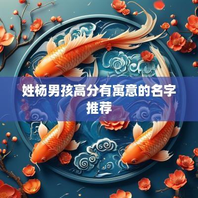 姓杨男孩高分有寓意的名字推荐
